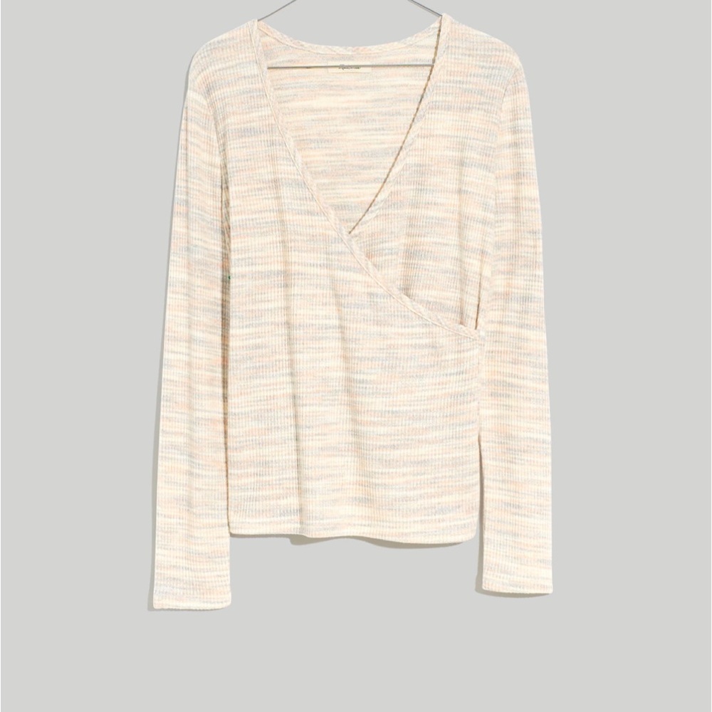 Madewell Space Dye Faux Wrap Top